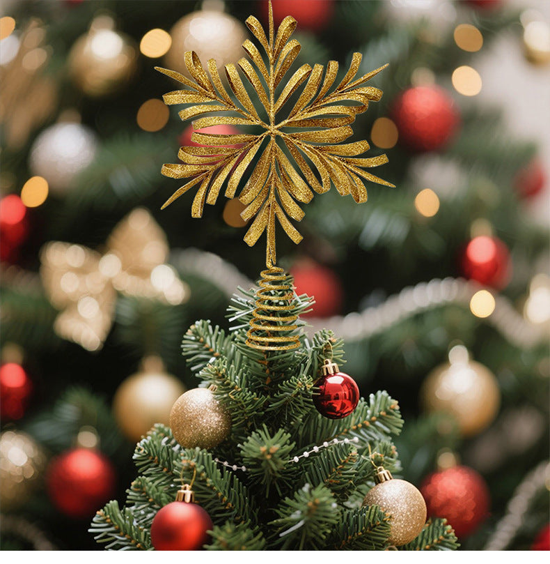 Iron Art Hollow Snowflake Christmas Tree Topper Star Ornament