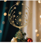 Iron Art Hollow Snowflake Christmas Tree Topper Star Ornament
