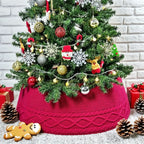 Luxury Knitted Christmas Tree Skirt – Cozy Apron Scene Decoration Base