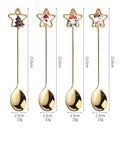 Stainless Steel Christmas Pendant Coffee Stirring Spoon Set