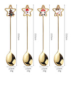Stainless Steel Christmas Pendant Coffee Stirring Spoon Set