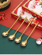 Stainless Steel Christmas Pendant Coffee Stirring Spoon Set