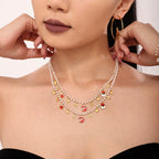 Cute Christmas Shell Pearl Necklace Bracelet Set