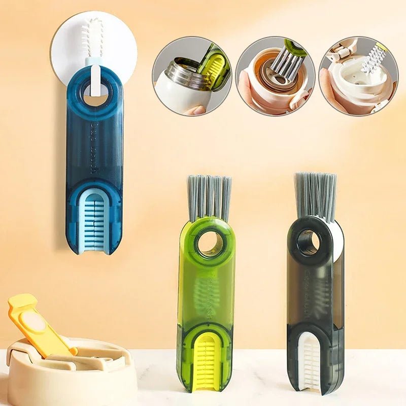 Three-Head Cleaning Brush for Cups & Bottles