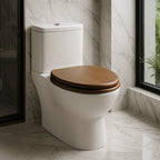 Elegant plywood toilet seat with soft-close function