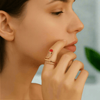 Stainless Steel Snake Ring with Zirconia as a Symbol of Transformation