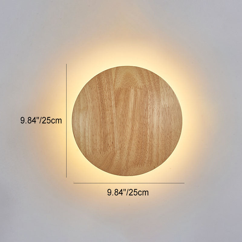 Modern Minimalist Round Irregular Oval Wood LED Wall Light Lamp for Living Room