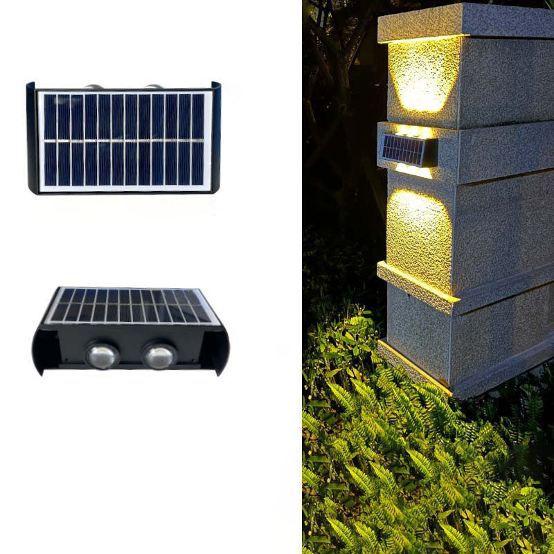 Modern Simplicity Solar Waterproof Rectangular ABS PMMA LED Wall Light Lamp For Outdoor Patio