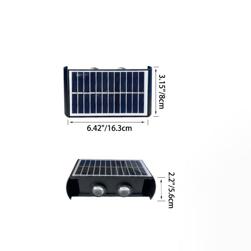 Modern Simplicity Solar Waterproof Rectangular ABS PMMA LED Wall Light Lamp For Outdoor Patio