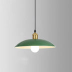 RetroDome Industrial Vintage Pendant Light | Green Iron Dome Design | Single Light | Rustic Ceiling Lighting