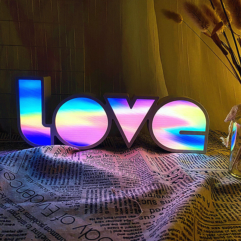 Modern Art Deco waterproof PS LOVE letters LED table lamp for the bedroom