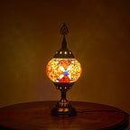 Traditional Tiffany romantic oval iron enameled 1-light table lamp for the bedroom