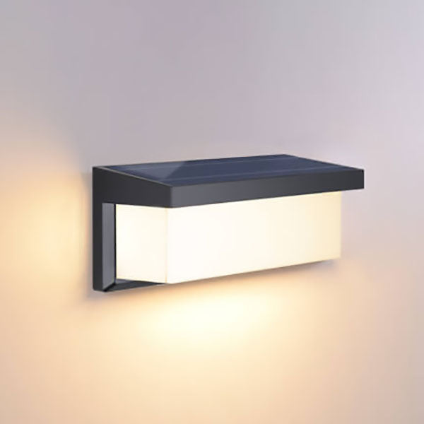 Modern Minimalist Solar Rectangle PC LED Outdoor Wall Light Lamp For Outdoor Patio