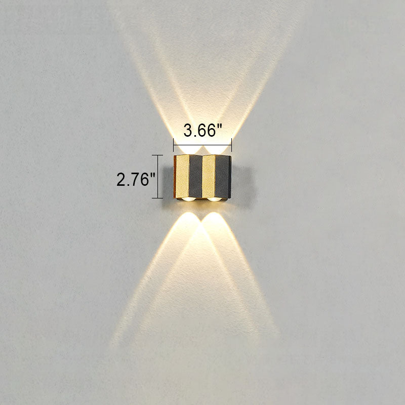 Modern Light Luxury Golden Aluminium Outdoor Waterproof Terrace LED Wall Light Lamp