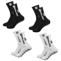 4 pairs of soccer socks sports grip rubber non-slip socks