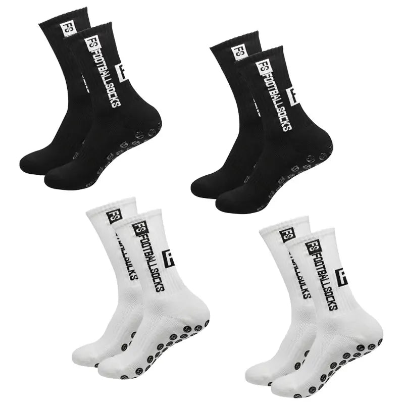 4 pairs of soccer socks sports grip rubber non-slip socks