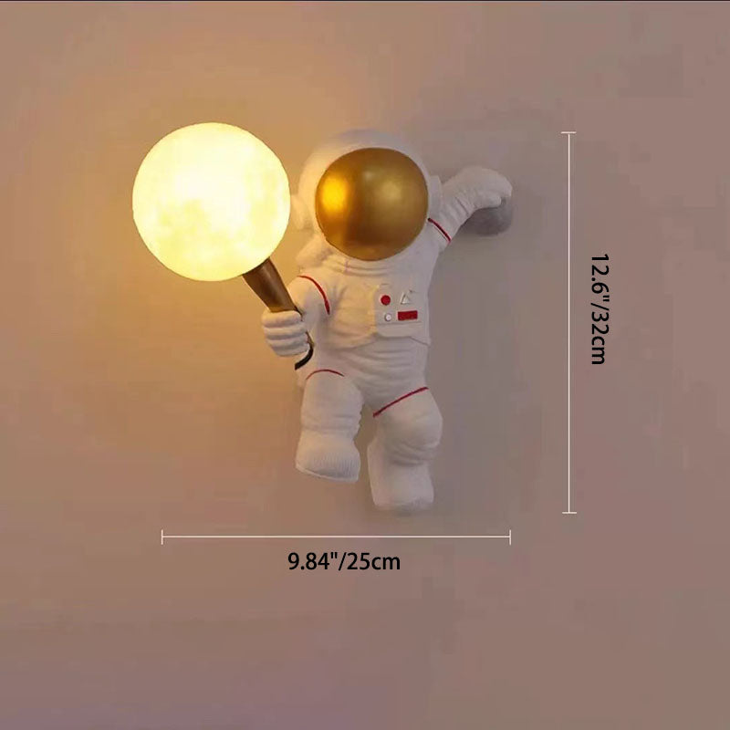 CosmoBuddy Astronaut Wall Lamp | Creative Design | Resin & ABS | LED Bedroom Light