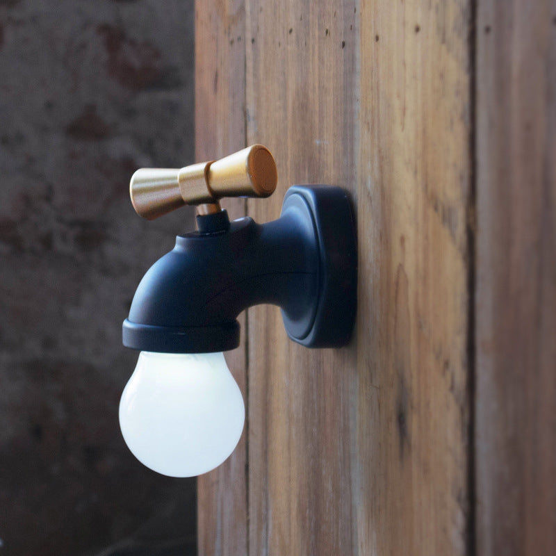 Modern creative faucet ABS PC USB LED night light wall lamp