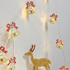 Battery-Powered LED Christmas String Lights with 10 or 20 Bells and Elk Designs