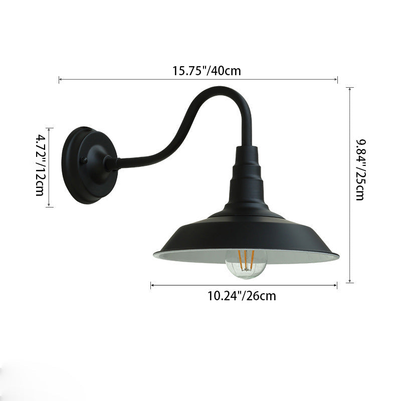 Noctura Classic Wall Lamp | Vintage Design | Iron Frame with Round Glass Shade | 1-Light Dining Room Lighting