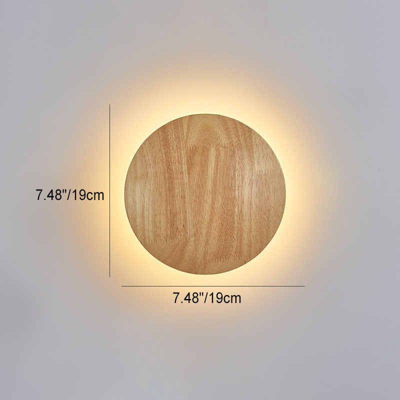 Modern Minimalist Round Irregular Oval Wood LED Wall Light Lamp for Living Room