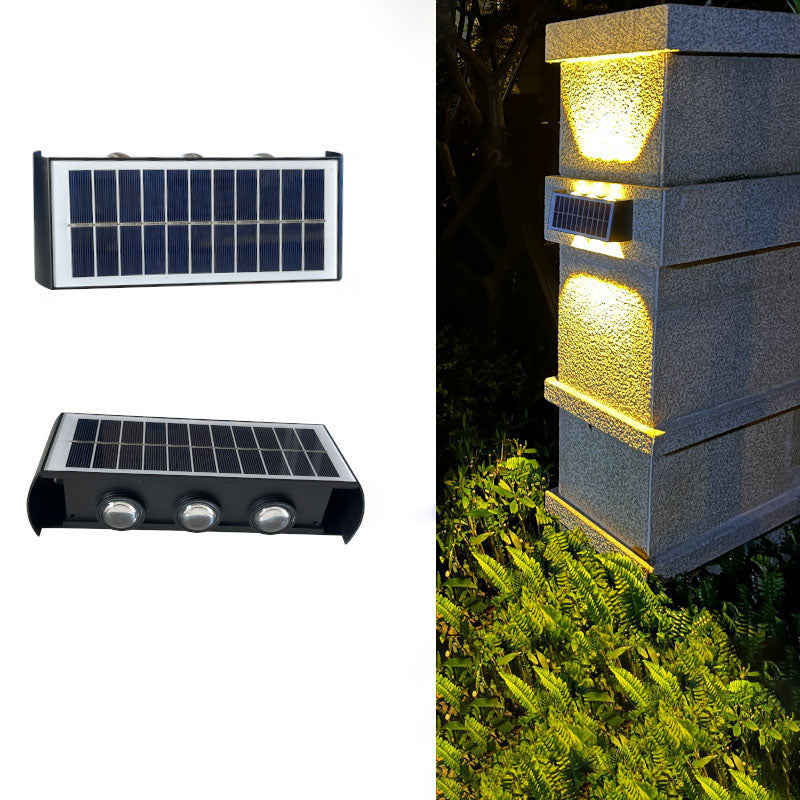 Modern Simplicity Solar Waterproof Rectangular ABS PMMA LED Wall Light Lamp For Outdoor Patio