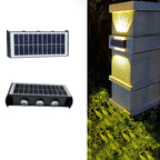 Modern Simplicity Solar Waterproof Rectangular ABS PMMA LED Wall Light Lamp For Outdoor Patio
