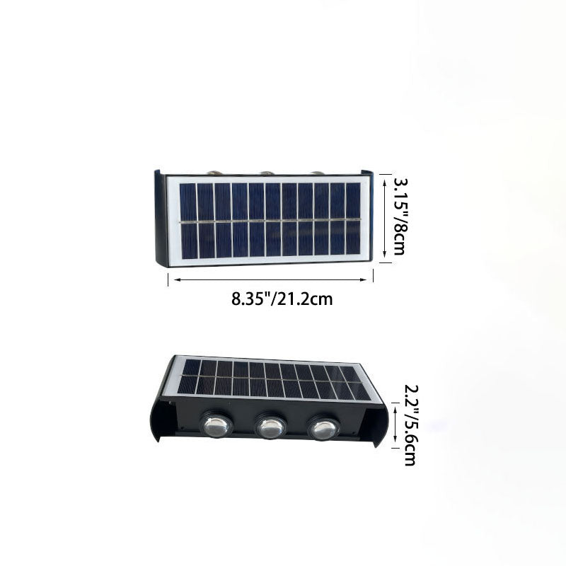 Modern Simplicity Solar Waterproof Rectangular ABS PMMA LED Wall Light Lamp For Outdoor Patio