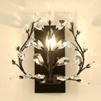 Luminis Wall Light | Luxury Crystal Design | Leaf Motif | 1-Bulb & Modern