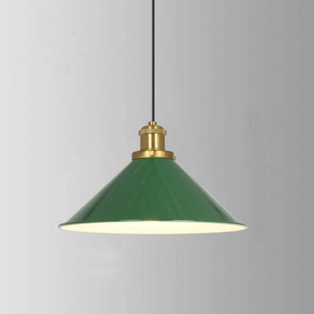 RetroDome Industrial Vintage Pendant Light | Green Iron Dome Design | Single Light | Rustic Ceiling Lighting