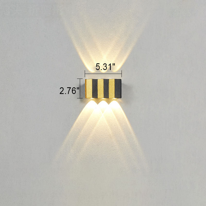 Modern Light Luxury Golden Aluminium Outdoor Waterproof Terrace LED Wall Light Lamp