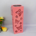Solar Butterfly Rose Pattern Hollow Column LED Outdoor Waterproof Decorative Lamp