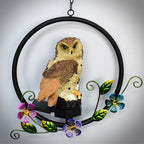 European rustic owl solar waterproof outdoor garden pendant lights