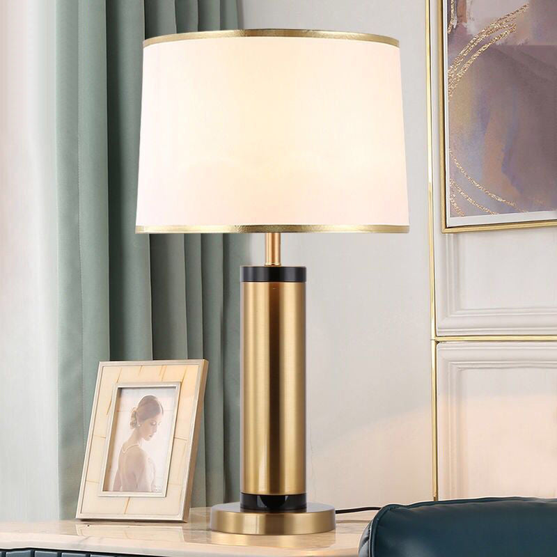 Modern Transitional Cylinder Iron Fabric 1-Light Table Lamp for the Living Room