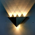 TriLumina Prism LED Wall Light | Creative Pyramid Design | Aluminum & Acrylic | Colored Light Options