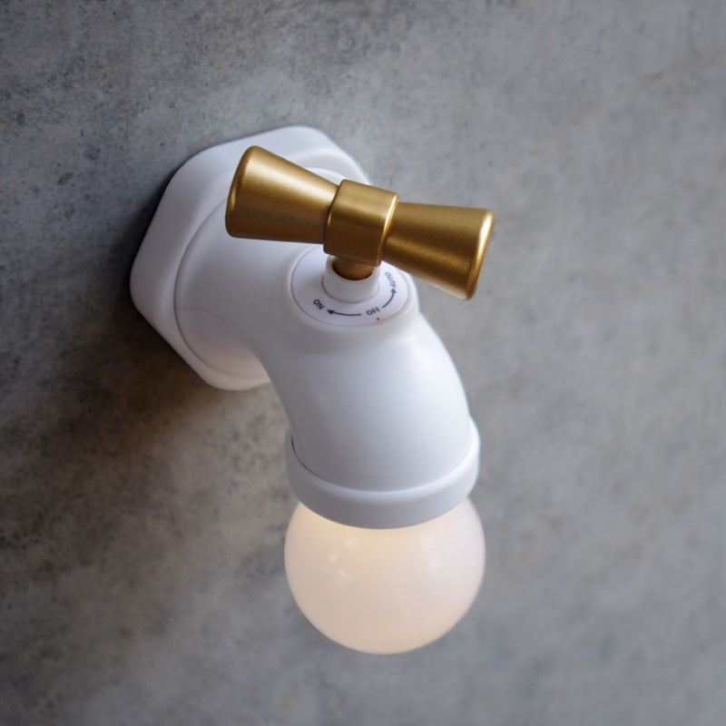 Modern creative faucet ABS PC USB LED night light wall lamp