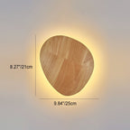 Modern Minimalist Round Irregular Oval Wood LED Wall Light Lamp for Living Room