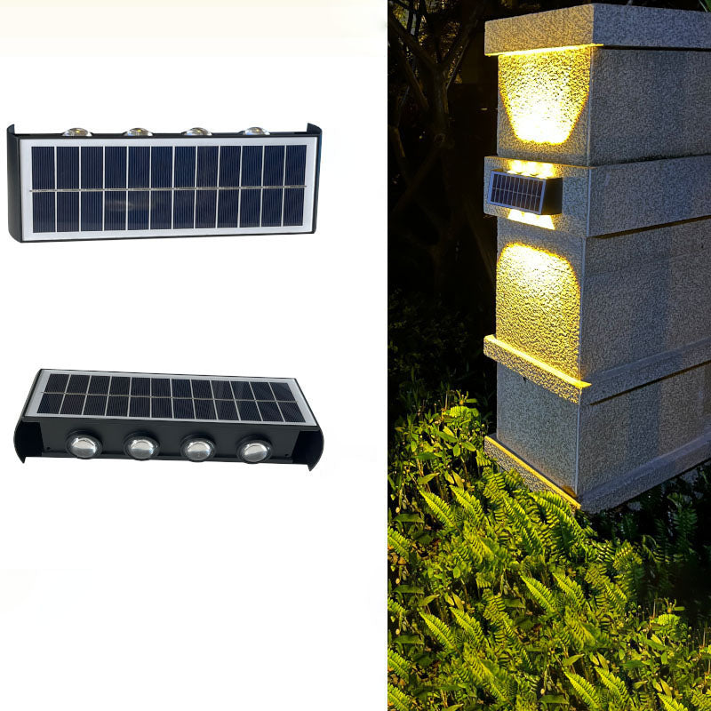 Modern Simplicity Solar Waterproof Rectangular ABS PMMA LED Wall Light Lamp For Outdoor Patio
