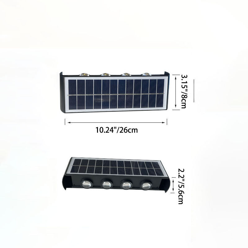 Modern Simplicity Solar Waterproof Rectangular ABS PMMA LED Wall Light Lamp For Outdoor Patio