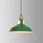 RetroDome Industrial Vintage Pendant Light | Green Iron Dome Design | Single Light | Rustic Ceiling Lighting