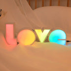 Modern Art Deco waterproof PS LOVE letters LED table lamp for the bedroom