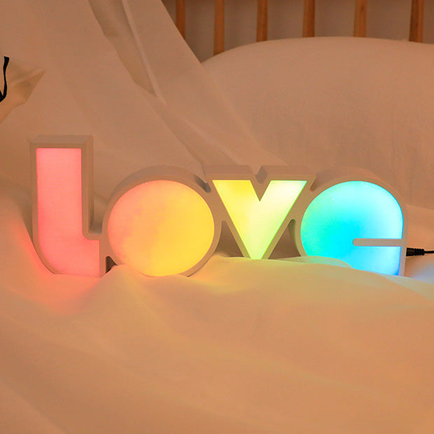Modern Art Deco waterproof PS LOVE letters LED table lamp for the bedroom