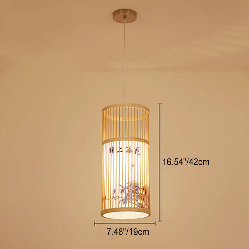 Bambora Zen Pendant Light | Handwoven Bamboo Lantern | Japanese Design | Natural Elegance