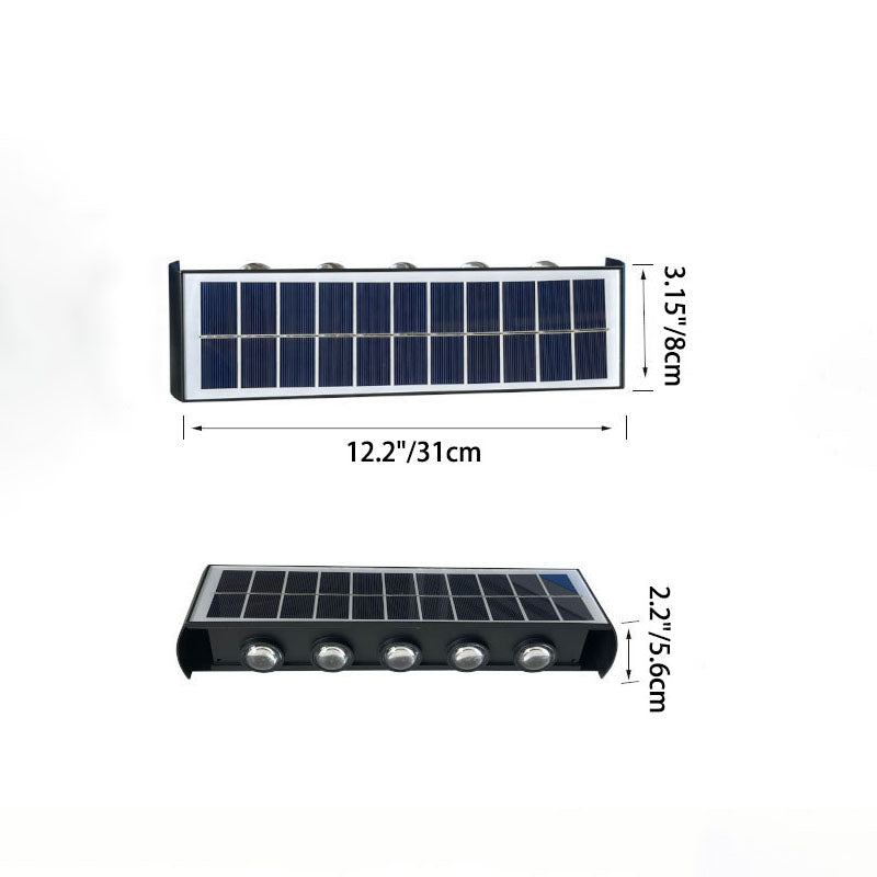 Modern Simplicity Solar Waterproof Rectangular ABS PMMA LED Wall Light Lamp For Outdoor Patio