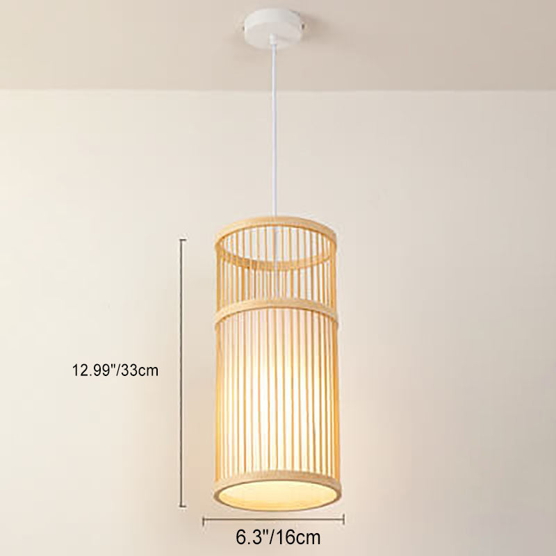 Bambora Zen Pendant Light | Handwoven Bamboo Lantern | Japanese Design | Natural Elegance