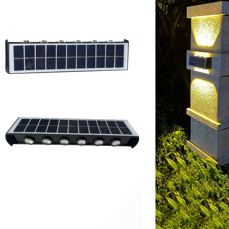 Modern Simplicity Solar Waterproof Rectangular ABS PMMA LED Wall Light Lamp For Outdoor Patio