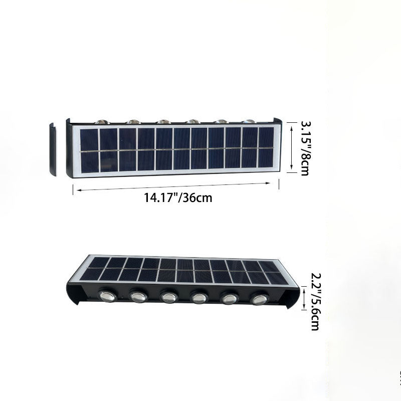 Modern Simplicity Solar Waterproof Rectangular ABS PMMA LED Wall Light Lamp For Outdoor Patio