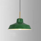 RetroDome Industrial Vintage Pendant Light | Green Iron Dome Design | Single Light | Rustic Ceiling Lighting