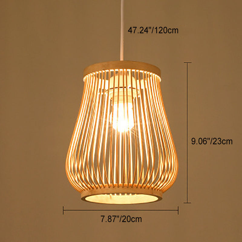 Bambora Zen Pendant Light | Handwoven Bamboo Lantern | Japanese Design | Natural Elegance