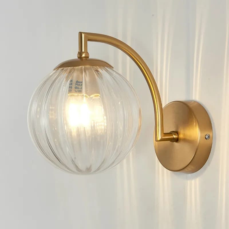 Contemporary Scandinavian Round Ball Iron Glass 1-Light Wall Lamp for Living Room